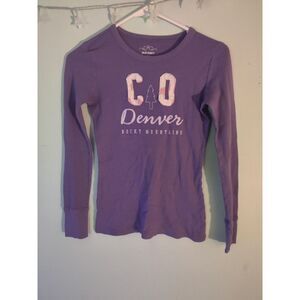 Vintage Old Navy Women's XS Denver Colorado Rocky Mountains Long Sleeve Tshirt